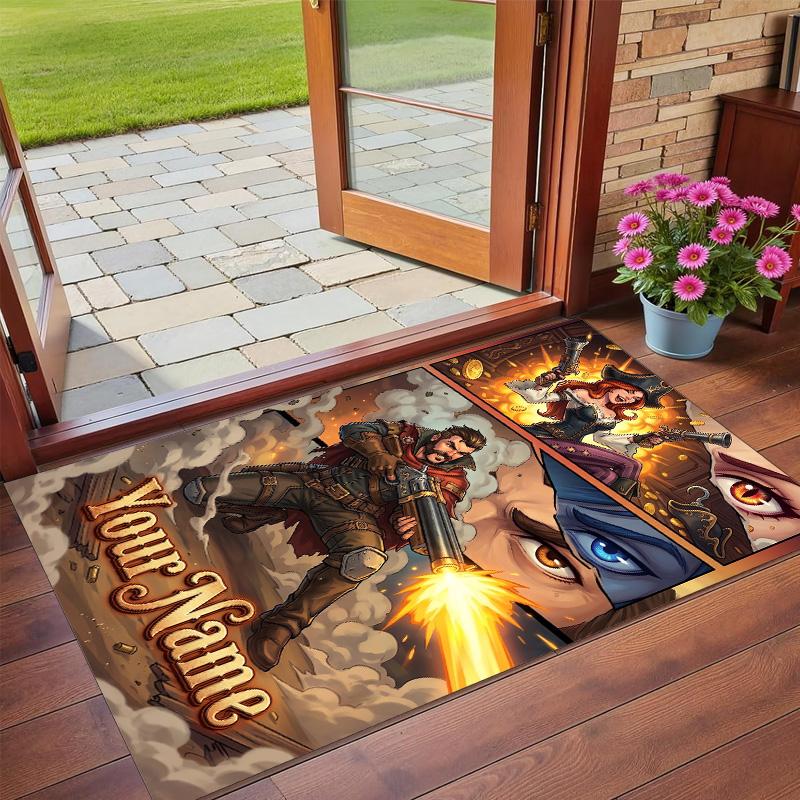 Crystal Velvet Rug Custom Name Text, Soft Non Slip Floor Mat Home DecorLeague of Legends