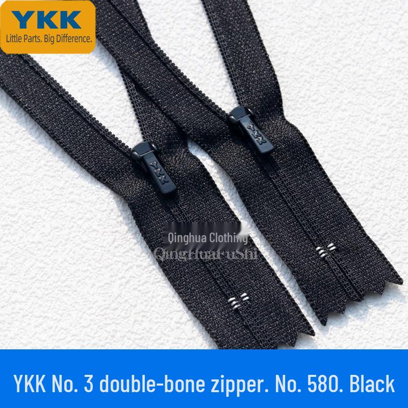 YKK №. 3 нейлоновая молния с двойным костным замком и закрытым концом для брюк костюма, молния для гульфика 14-20 см.