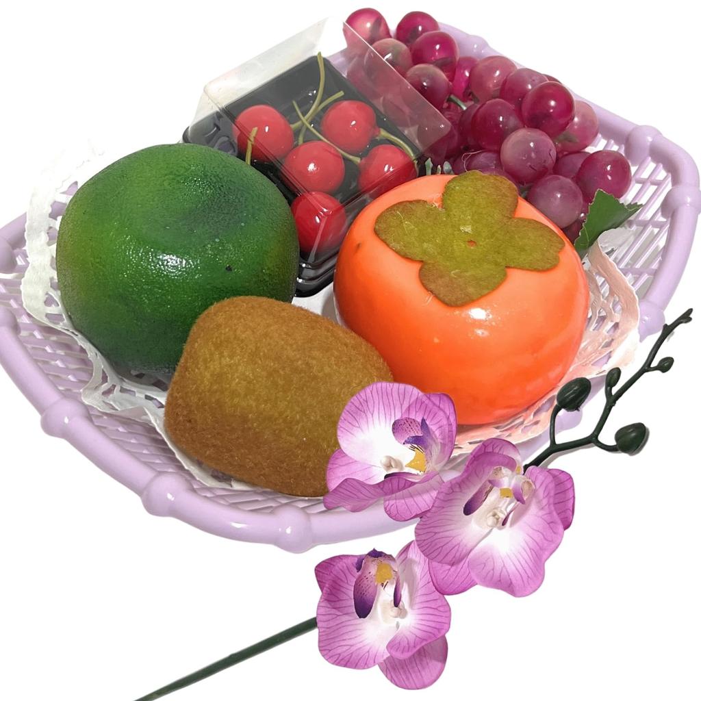 3world Food Реплика Фрукты и Цветы Дисплей Буддийский Алтарь Роскошный Реалистичный Тип Фруктовый Тип Корзина, Корзина, Подношение, SW1932, (5 сортов, B)