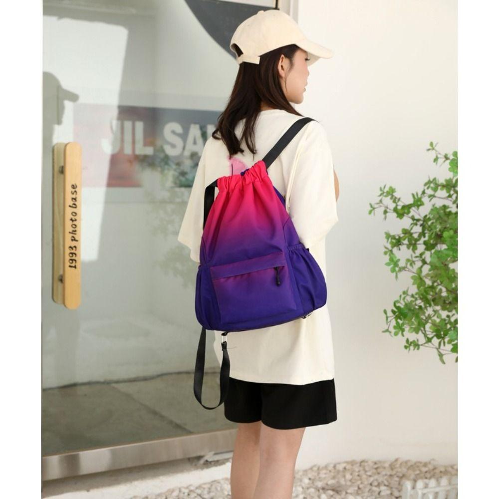 Waterproof Gradient Color Waterproof Bag Nylon Outdoor Camping Fitness Bag  Unisex