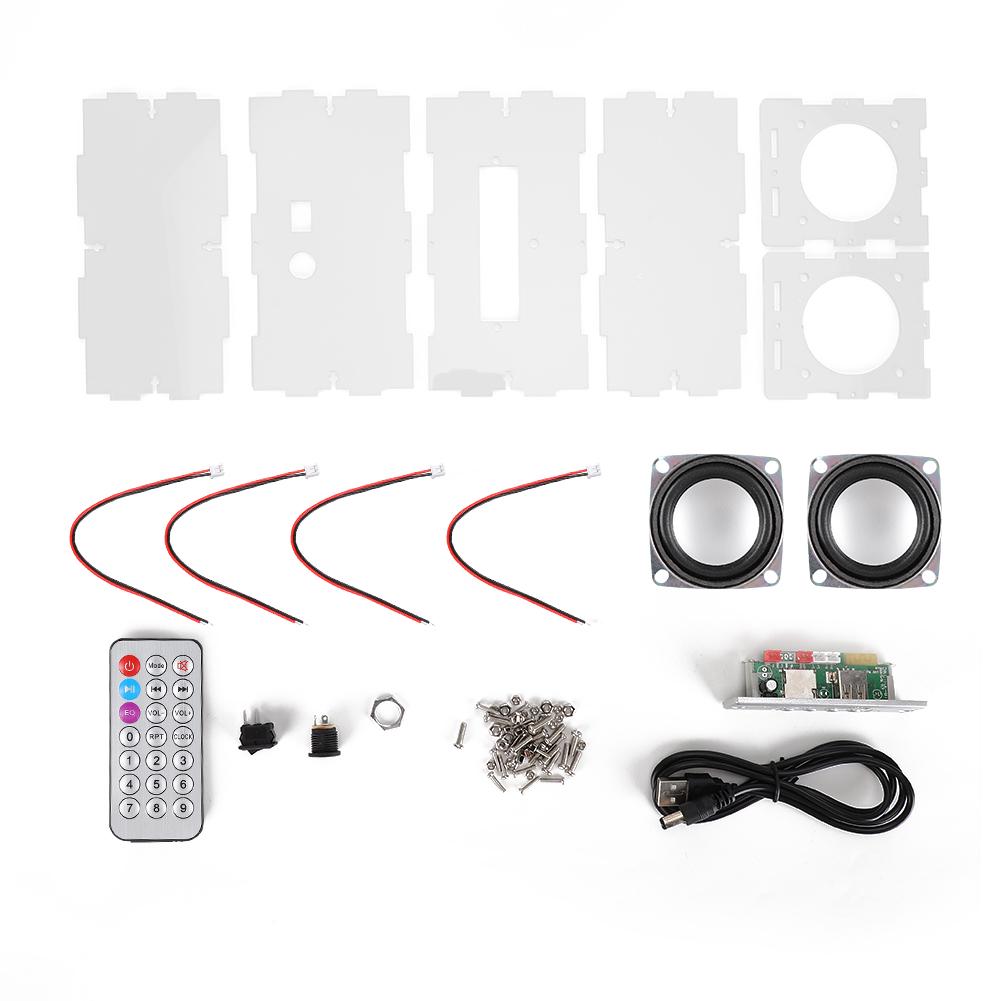 Bluetooth Speaker DIY Kit MP3 Music Pack Stereo Sound 3W Mini Power Amplifier with Remote