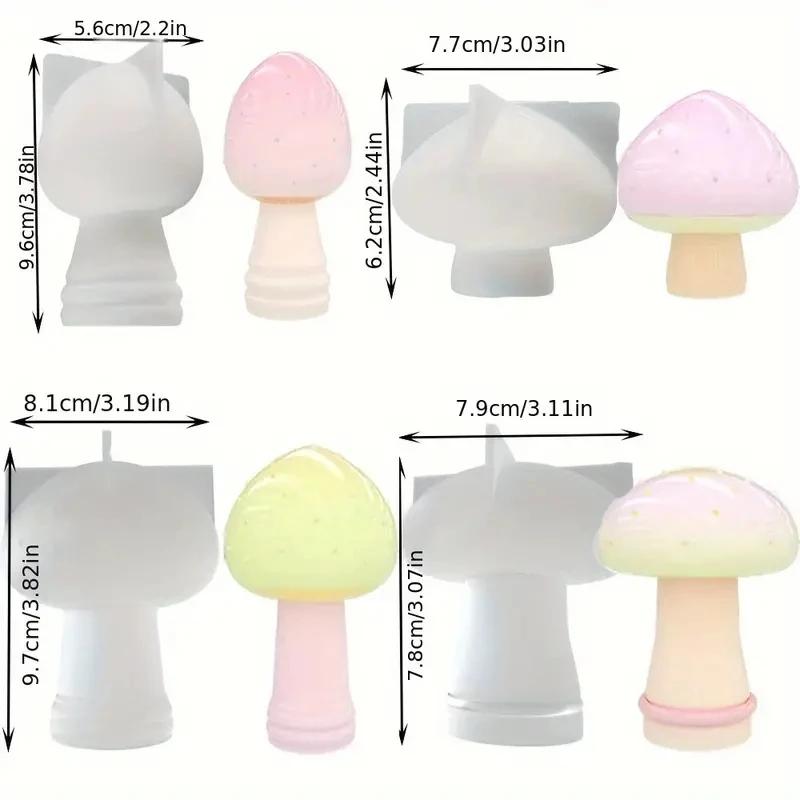 1Pcs Mushroom Silicone Mold 3D Candle Molds Epoxy Resin Casting Mould for DIY Scented Soaps Keychain Pendant Making Xmas Gift