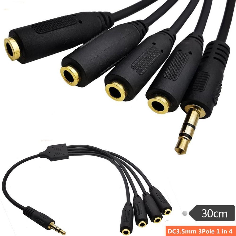 3.5mm Female 3.5mm Aux Splitter Audio Cable 3.5mm 1/8 TRS Male HUB Splitter Audio Cable  PC