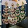 Silver needle diamond fan fringed earrings retro exaggerated temperament earrings niche light luxury high-end earrings women