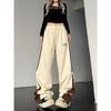 Women's American Style Vintage Casual Loose Long Pants Autumn Straight Trousers