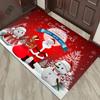 Christmas Floor Mat Red Festive Christmas Decorative Floor Mat Entry Door Non-slip Floor Mats for Home and Commercial Use