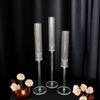 3 Pcs/set Clear Crystal Candle Holders delicate Centerpieces Candlestick  Christmas Decor