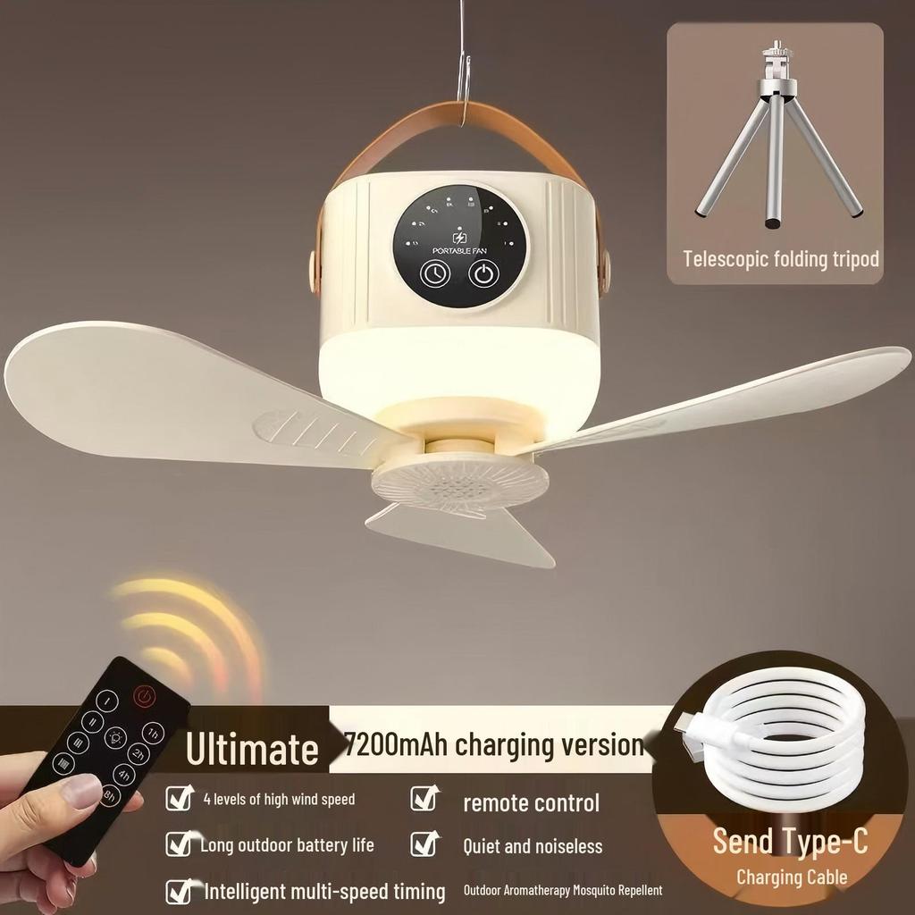 Портативный перезаряжаемый USB-вентилятор с дистанционным управлением для общежития, кровати, улицы и кемпинга