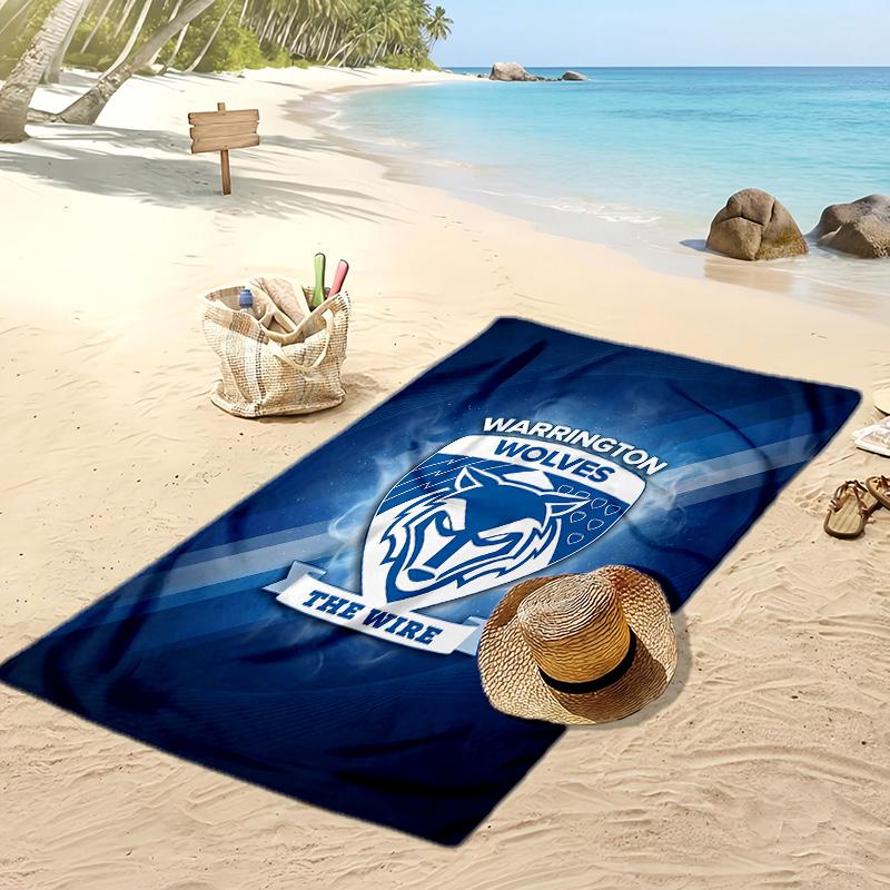 Warrington Wolves Print Beach Towel Soft Portable Quick?dry Towel For Pool Summer Vacation Outdoor Sport