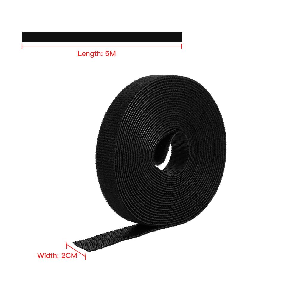 1 Roll Self Adhesive Reusable Cable Tie Nylon Fastener Hook & Strap Cord Ties 2cm x 5m