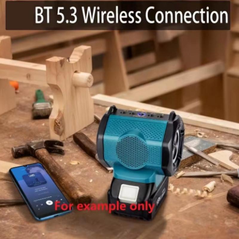 HIFI Акустическая система с высоким качеством звука, совместимая с Bluetooth, портативная, водонепроницаемая, для аккумуляторов 18-20 В, для активного отдыха, строительных площадок и кемпинга