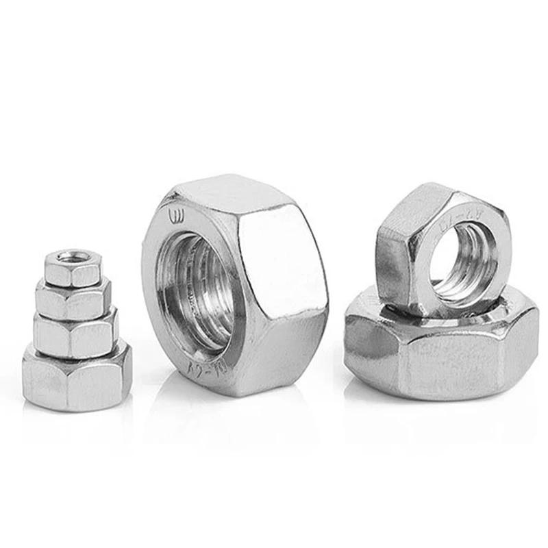 10 шт./лот Шестигранные гайки из нержавеющей стали 304, DIN555, M2 - M10