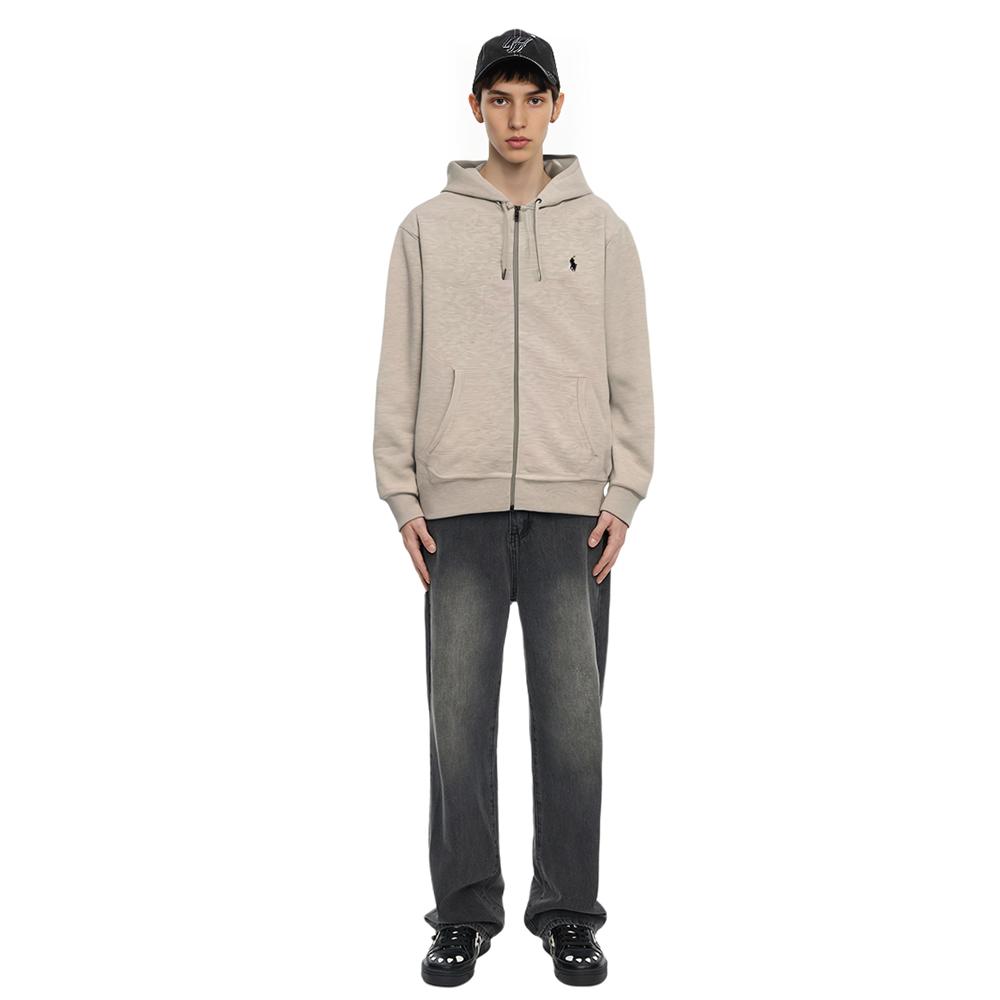 Polo Ralph Lauren Men Double Knit Zip-Up Hoodie Light Sport Heather/Navy 710888282-003