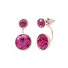 E270 Fuchsia Austrian Crystal Two-Way Earrings