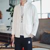 Spring and Autumn Chinese Style Cotton and Linen Retro Buttoned Chinese Long-sleeved Bottoming Shirt Men's Performance Tai Chi Clothing Shirt Jacket