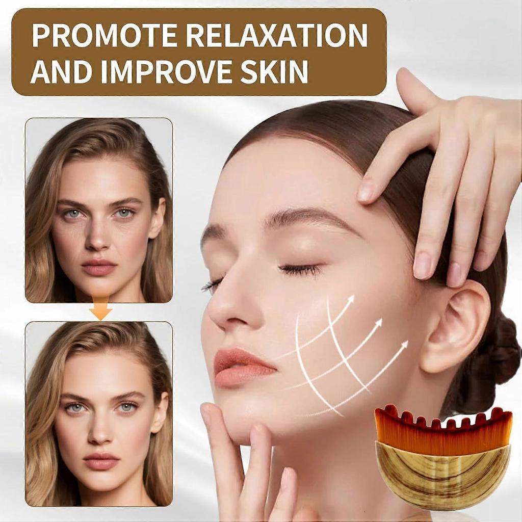 Lymphatic contour face brush, dry lymphatic contour face brush, soft bristle brush set, face, chin and neck lymphatic drainage massager, relaxing mass