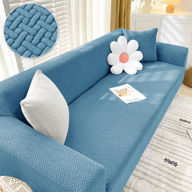 Sofa Cover Stretch Polar Fleece Fabric Slipcover Elastic L Shape Couch Sofacovers Cheap Sofa Covers For Living Room