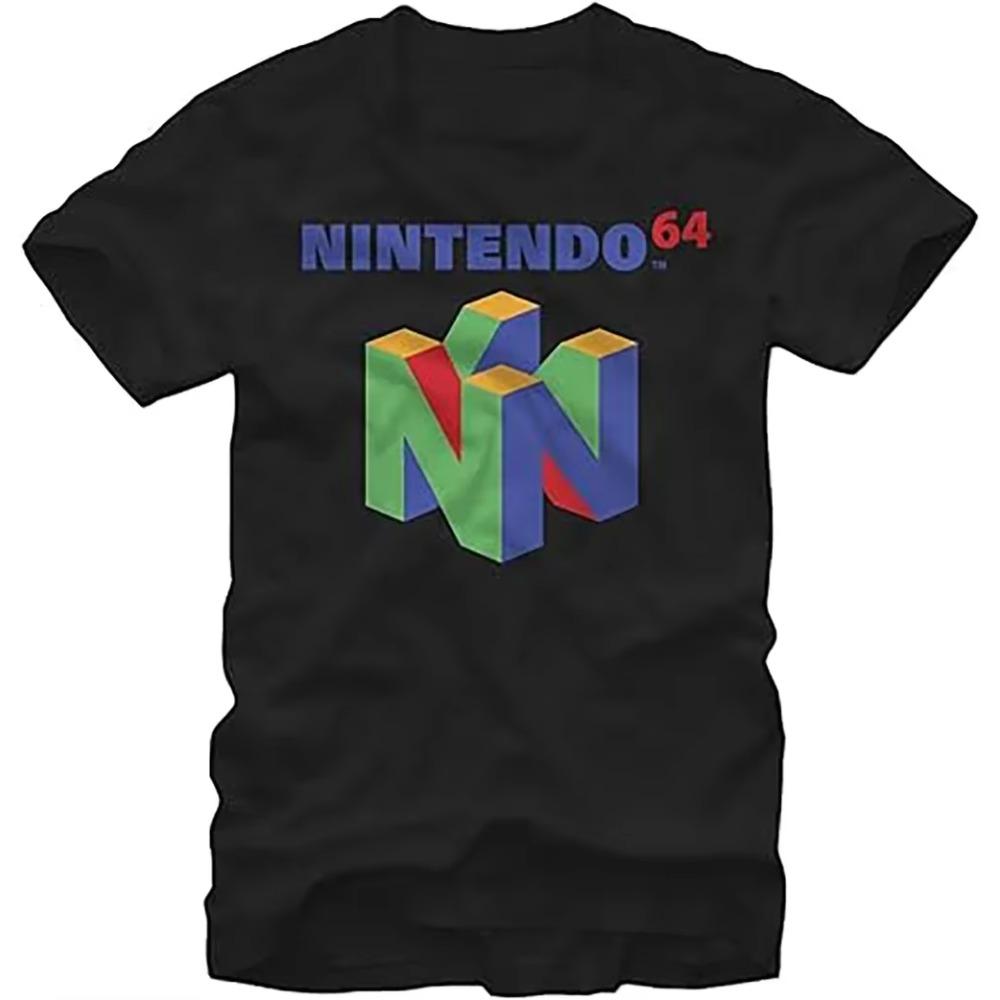 JRJZ Summer Men's T-Shirt New Fashion Printed Nintendo Men's N64 Logo Short Sleeve Casual Pure Cotton T-Shirt For Men #913113