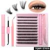 GROINNEYA DIY Eyelash Extension Kit Individual Lashes Cluster Mix Lash Clusters with Lash Bond and Seal and Lash Accessories