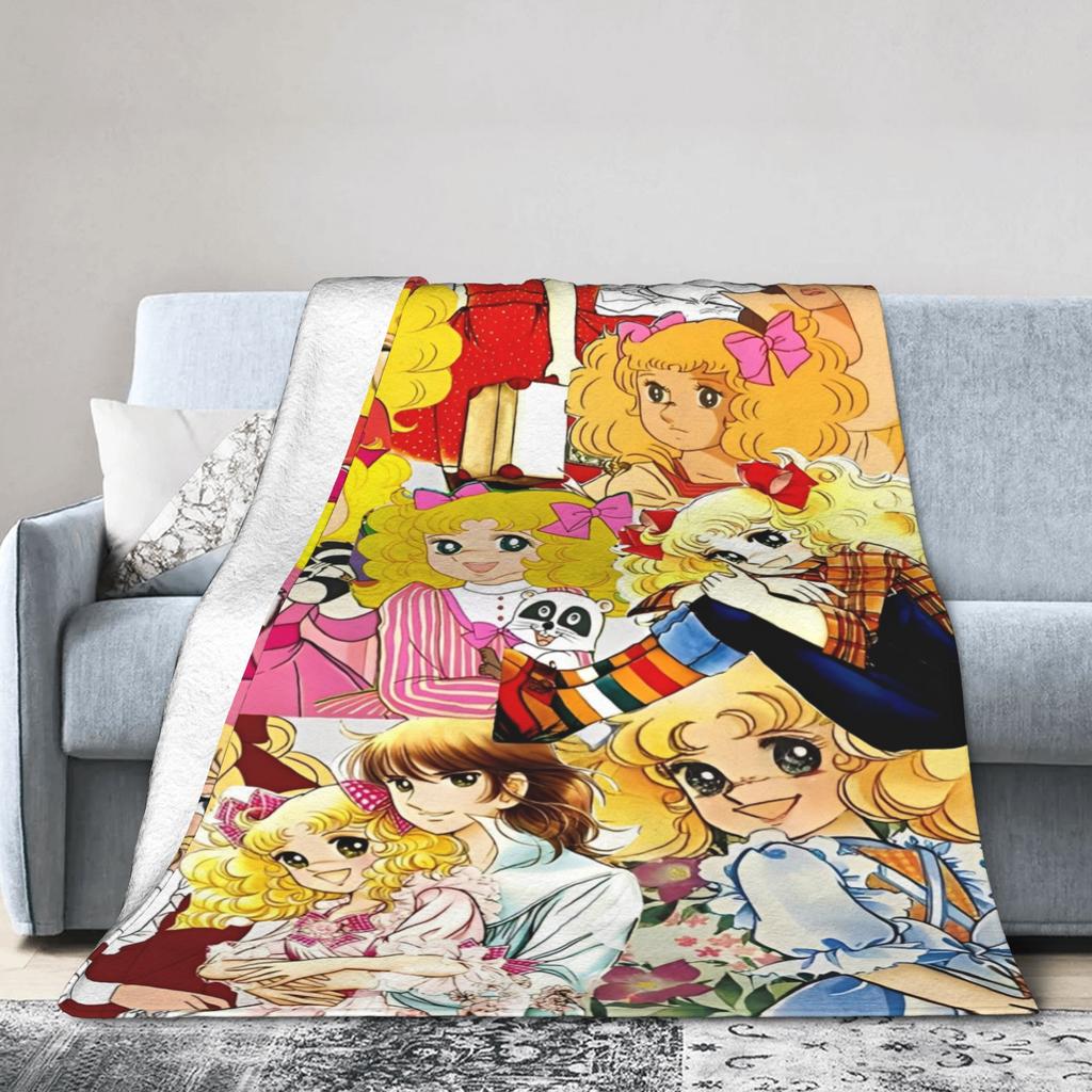 Candy Candy And Terry Anime Blanket Warm Soft Funny Plush Bedding Throws For Couch Bed Travel Flannel Bedspread Bed Cover