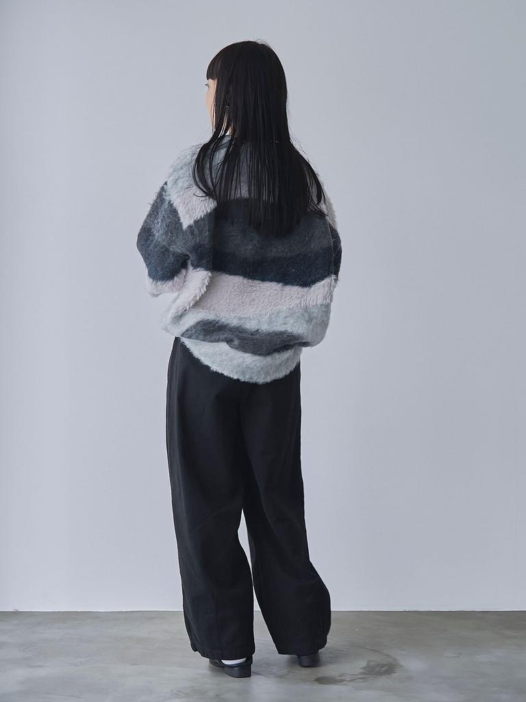 Cohen Mixed Yarn Color Block Knit 76306460216 1900 DK.GRAY(19) FREE