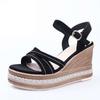 Fashion Woman Shoes Wedge With Platform Waterproof Leather Outdoor Sandals for Women Beige Original Summer 2024 Offers Sale H Luxury On