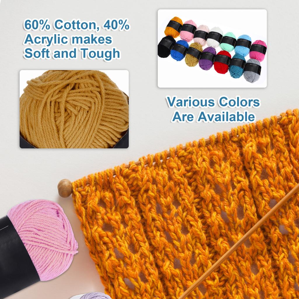 3 мотка хлопковой пряжи, 60% хлопок, 40% акрил пряжа для вязания крючком, пряжа для пледа для вязания крючком золото