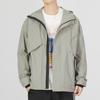 Adidas Logo Fleece-Lined Hooded Jacket Men Outerwear Pebble Silver-Grey IK7682