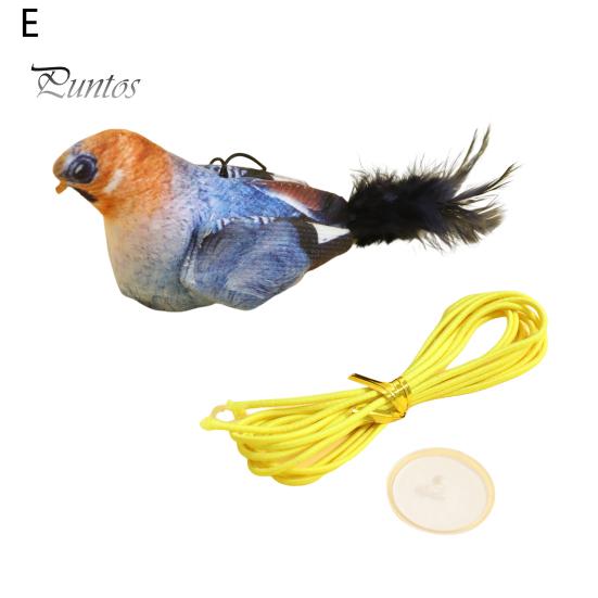 Интерактивная игрушка для кошек «щебечущая птица», реалистичная плюшевая птица с перьями, активируемая прикосновением, игрушка для котят с реалистичным щебечущим звуком для домашних кошек, успокаивает