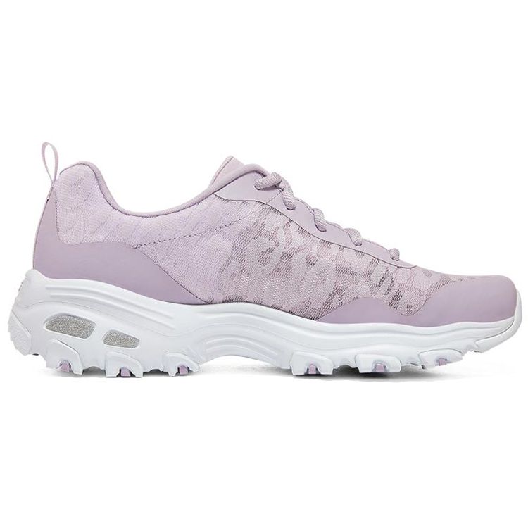 Skechers DLites 1.0 Сетчатые и синтетические кожаные кроссовки на шнуровке, низкие, в стиле "папиных", женские, лавандовые 896027-LAV