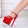 Patent Leather 20cm Platform Sandals Stiletto High Heels Sexy Sandals Women Pole Dancing Shoes Nightclub Sandals Plus Size 34-45