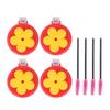 4pcs Hummingbird Clip Feeder ABS Portable with Brushes Flower Handheld Hummingbird Feeder for