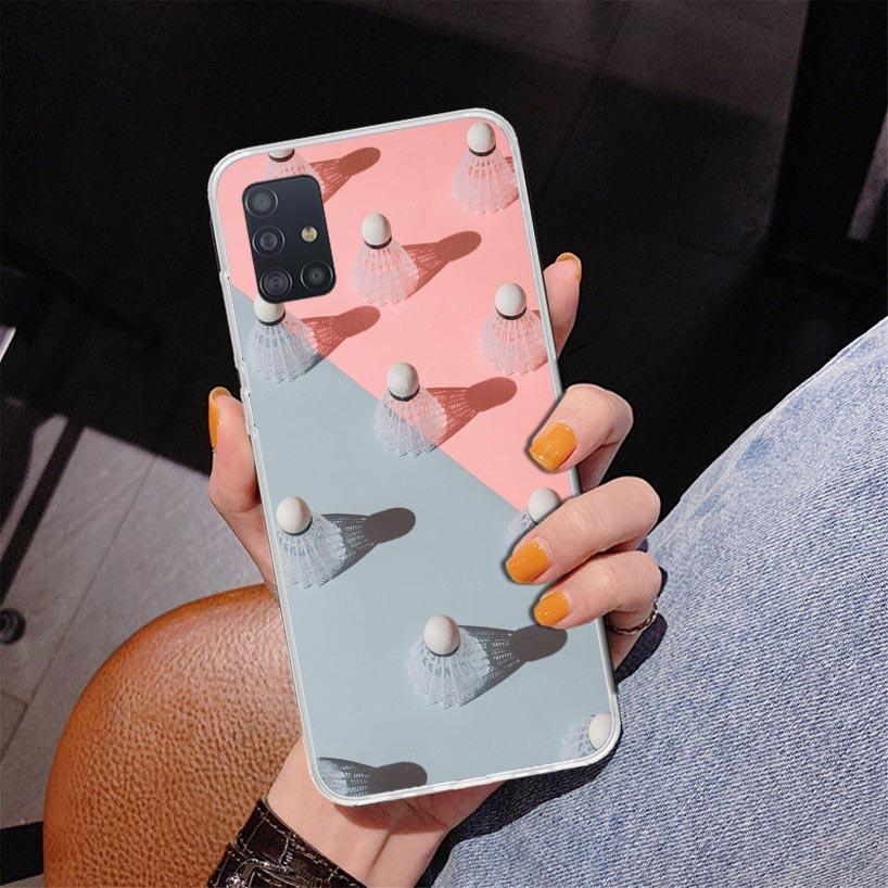Badminton Sport Phone Case For Samsung Galaxy A52 A32 A22 A12 A51 A31 A50S A30S A20S A10S Note 20 Ultra 10 Plus S10 A72 A71 Gala