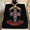 Guns N' Roses, клетчатый фланелевый плед, высокое качество, комфортный для всех сезонов, домашний декор, тепло и уют, идеально для подарков.