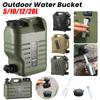 10/12L Outdoor Water Bucket Large-Capacity Portable Camping Water Bag Container with Faucet Driving Water Tank for Picnic Hiking