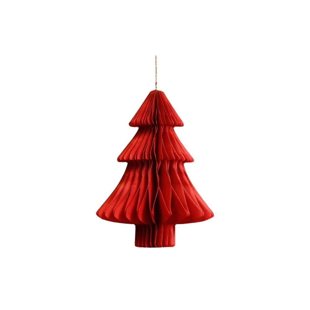Paper Xmas Tree Pendant 3D Christmas Tree Ornament Creative Christmas Bell Ornament Tree Scene