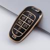 Gold Edge TPU Remote Key Fob Case Cover for Hyundai Sonata Nexo DN8 Santa Fe TM Tucson NX4 Staria Ioniq 7 Buttons Accessories