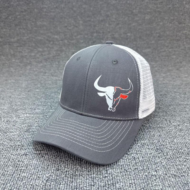 Unisex Printed Bull Mesh Baseball Cap Sun Protection Breathable Adjustable Hat Outdoor