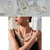 Pearl Jewelry Set With Geometric Pendant For Women And Men
