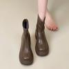 Модные маленькие корейские модные ботинки женские 2024 осень и зима новые толстые каблуки для верховой езды высокие каблуки маленькие ботильоны