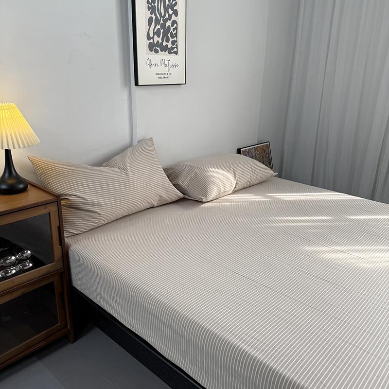 Sleeping grid all cotton color woven washed cotton bed sheet, pure cotton bed sheet, single piece raised bed sheet