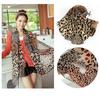 Charm Silk Lady Leopard Scarf Women Chiffon Shawl Soft Wrap Leopard Wide Scarf