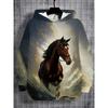 Mode Cheval Graphique Hommes Sweats À Capuche Automne 2025 Nouveau 3d Impression Sweats Nouveauté Unisexe À Capuche Pull Sweat Hommes Vêtements