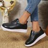 Fashion New Spring and Autumn Leather Women Shoes Solid Color Round Head Front Lace Up Comfortable Women's Casual Sneakers Size 36-42