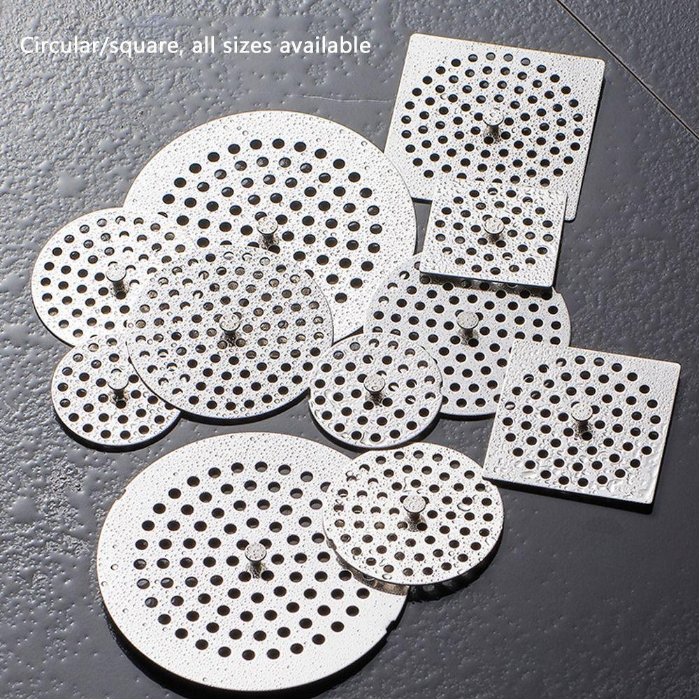 Round Square Shape Sink Strainer Stainless Steel Drain Cover Durable Hair Filter