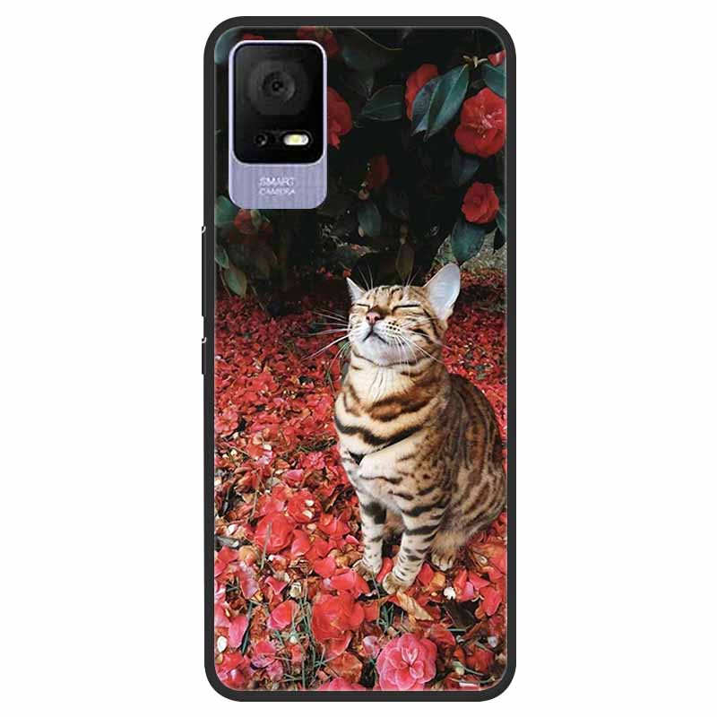 For TCL 405 / 406 / 408 / T506 Case Flower Marble Black Bumper Soft TPU Silicone Cover for TCL 408 405 Phone Cases Lovely Capas