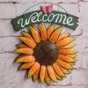 New European Style Garden Creative Living Room Wall Decorations WELCOME Sun Flower Pendant Pendant Iron Mural