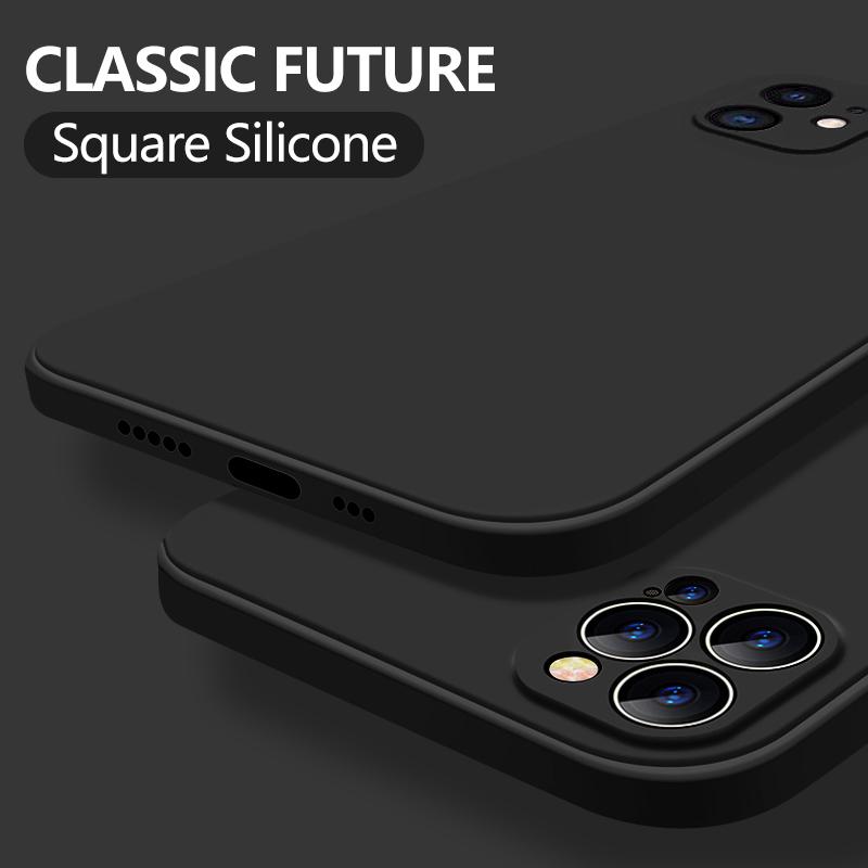 New Soft Liquid Silicone Phone Case with Camera Protective Shockproof For iPhone 14 Pro 15 12 Pro MAX 11 Pro SE 2 2020 XR XS 7 8 Plus 6s