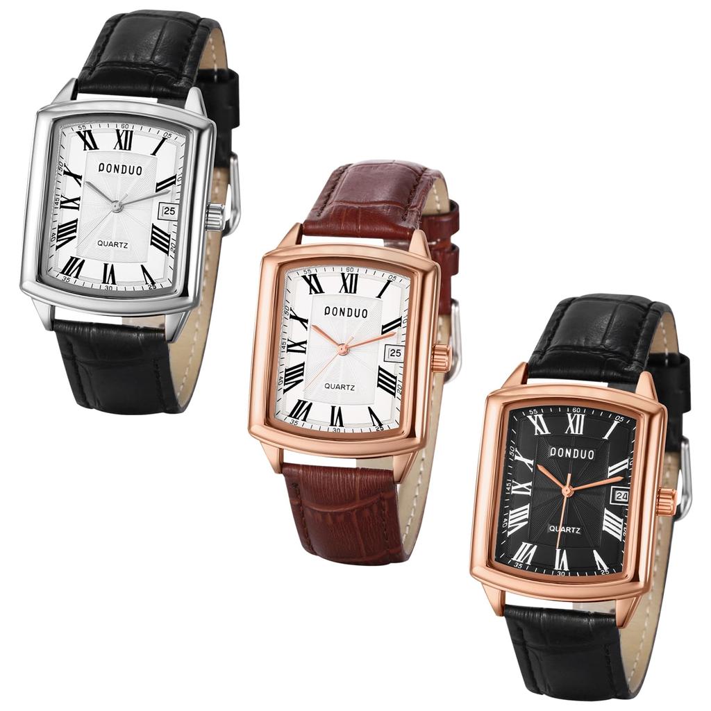 Мужские часы квадратные кожаные часы Seiko водонепроницаемые: Кварцевые часы с кожаным ремешком и прямоугольным циферблатом, мужские часы с римскими цифрами, классные деловые, повседневные, белые