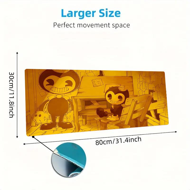 Bendy2 Print Cushion Non-slip Laptop Tablet Big Mousepad XXL Mat Mini PC Playmat With Lock edge